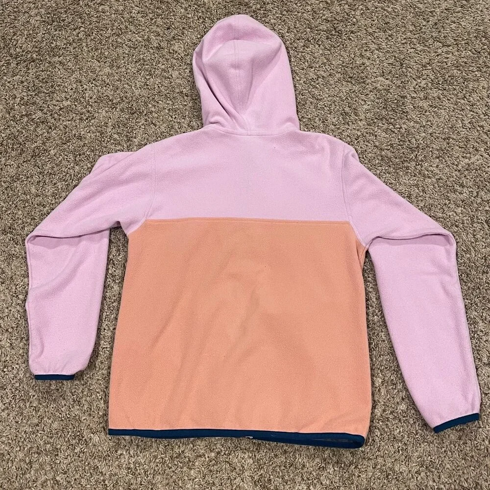 Patagonia Kids Micro D Snap-T Full Zip Hooded Fleece Jacket Pink/Orange Sz L 12 - Picture 4 of 9